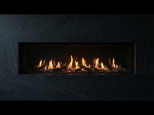 Pietra Graphite Marble Fireplace | Modern Fireplace Ambience | 10 Hours