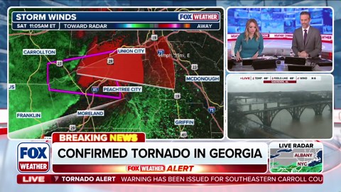 Confirmed tornado reported near Atlanta metro in Georgia