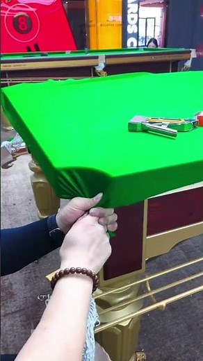 Installing felt on a billiard table .#billiard #tablesetup #craftprocess #workshop #fyp #shorts