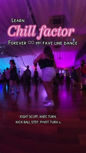 This line dance will forever be my fave line dance! Intermediate line dance called “Chill Factor” 48 count 4 wall no tags or restarts Choreographed by @Daniel Whittaker - Dance Fever (Dan runs line dance classes in North Wales an Chester area, one of the first classes i went too) 🔗 to step sheet, tutorials and demos https://www.copperknob.co.uk/stepsheets/60116/chill-factor #linedance #linedancing #learntolinedance #linedancersoftiktok #chillfactor #uklinedancing