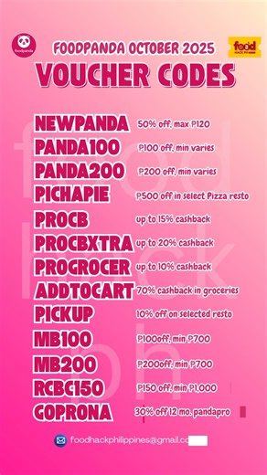 foodpanda October 2025 voucher codes #FoodpandaPH #foodieph #FoodHackPH #vouchercode #FoodPandavoucher | Food Hack PH