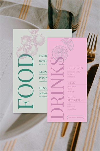 Summer Dinner Party Food & Drinks Menu Templates - Etsy
