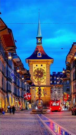 📍🇨🇭 Bern Switzerland at dusk 🇨🇭