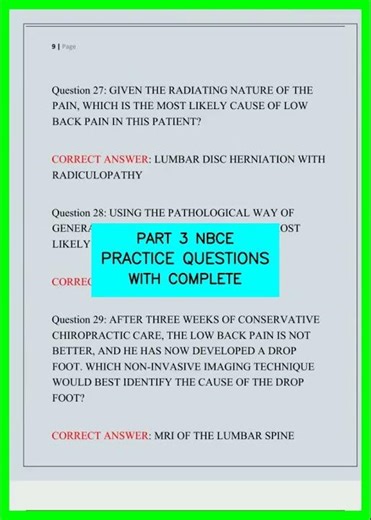 PART 3 NBCE PRACTICE QUESTIONS WITH COMPLETE video