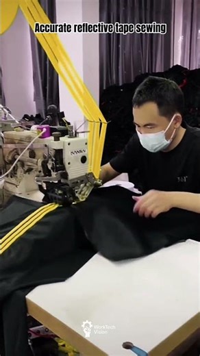 Reflective Tape Stitching on Jackets Using Industrial Machine