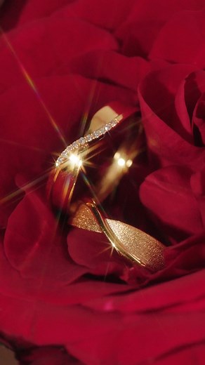 6.6K views · 29 reactions | Discover SK Jewellery's 916 gold wedding bands: a matching set of rings that feature sparkling diamonds for the bride, and a brushed matte texture for the groom. A stunning pair in stylish yellow gold to celebrate your forever. View them at any SK Jewellery showroom today. #SKJewellery #GoldJewellery #weddingbands #wedding #goldrings | SK Jewellery | Facebook