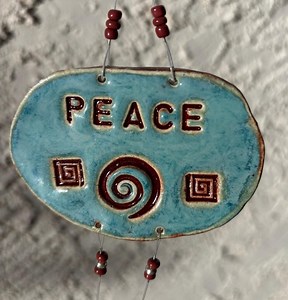 Ceramic Sun Catcher: Hand Cut Ceramic Tile, Glass and Crystal Beads. - Etsy