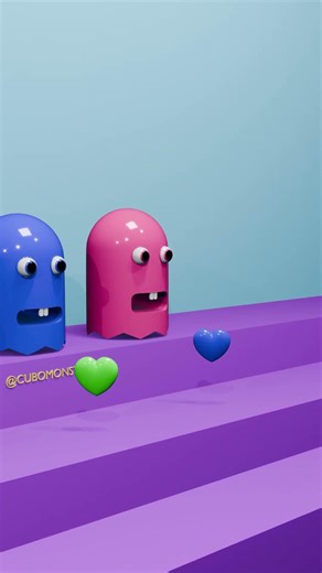 Looping Pacman In Colorful Love Drop | #pacman #pacmananimations #pacmangame