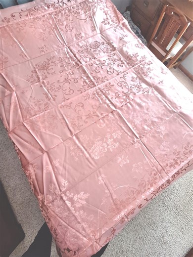 Vintage Italian Apricot Satin Queen Bedspread With Floral Damask Pattern and Fringe - Etsy