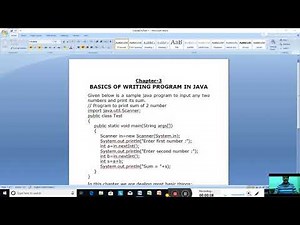 Date-20/4/2021. Class-8. Computer Applications. Ch-3, Basics of Writing Program in Java. Part-1.