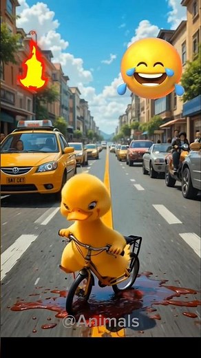 😭Sad Duck Crying While Riding a Bicycle | Heartbreaking Moment