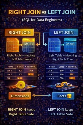 RIGHT JOIN vs LEFT JOIN (SQL for Data Engineers)