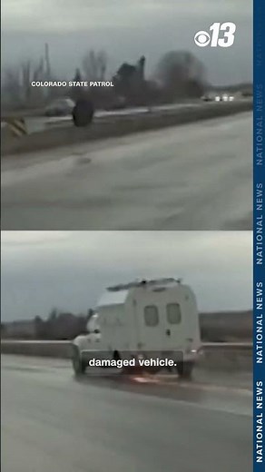 Rogue tire whizzes past patrol car