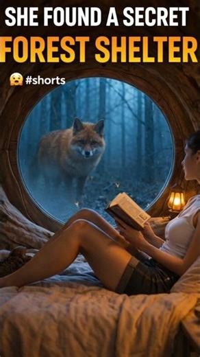 She Discovered a Hidden Forest Shelter 😱 #shorts #forestlife