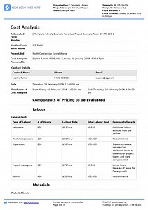 Free Construction Cost Analysis template (Better than excel and PDF)