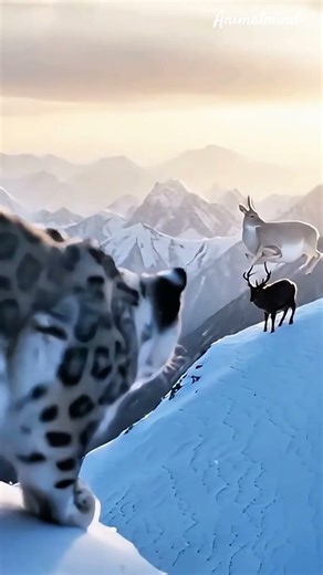 Silent Death From the Snow ❄️ | Snow Leopard’s Perfect Hunt in the Mountains #wildlife