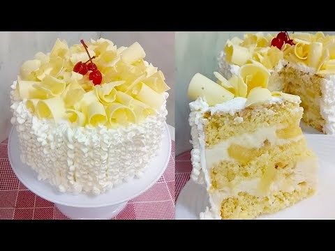 Como fazer Bolo de Aniversário de Abacaxi bem fácil e simples! Ideal para iniciantes! Sabor Perfeito