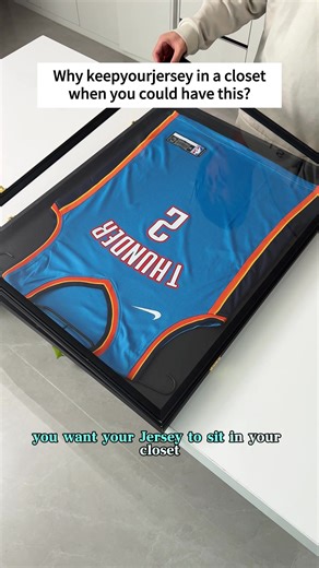 Stunning! Jersey frame makes it the room star #jerseyframe #displaycase #🏀 #jersey #collection #basketball #giftsforhim #NBA
