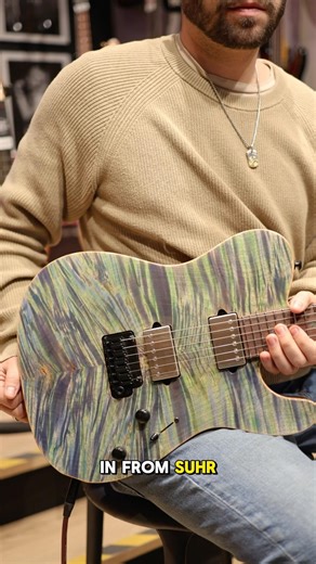 Suhr Custom Modern T Waterfall Burl Maple/Black Limba - Trans Algae