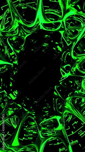 Luminescent Emerald Framework With Embedded Digital Symbols Creating Immersive Sci Fi Atmosphere . Design