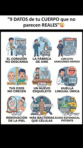 "9 DATOS de tu CUERPO que no parecen REALES" 😮