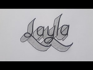How To Draw 3d Name Layla On Paper / Drawing Calligraphy Easy Art For Beginners Step By Step