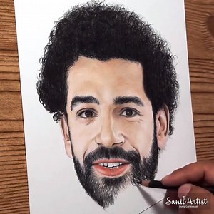 Colored pencil drawing of Salah. The top scorer of Premier league right now.👍 Liverpool FC Mohamed Salah Premier League #Liverpool #MohamedSalah #PremierLeague | SanilArtist