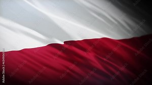 Flag of Poland, full screen in 4K high resolution Flag of Republic of Poland 4K.