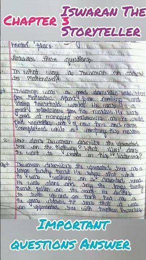 Class 9 | Moments NCERT Book | Chapter 3 | Iswaran The Storyteller | Important Questions Answer |