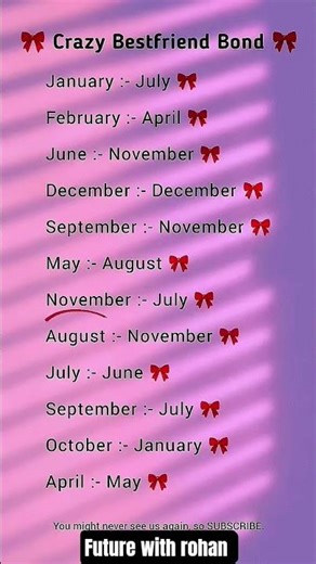 Crazy Best Friend Bond💞(Check Your Birth Month)🤓🥳 #crazy #best #friends #bond #birthdaymonth #shorts