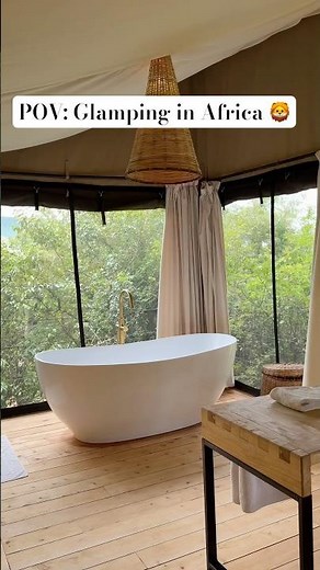 Luxury Glamping Stay! 🛁 Tent Tour From My African Safari Trip!✨ #hoteltour #africansafari #glamping