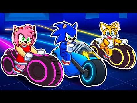 Sonic Plays Bike Lines In Roblox With MY FRIENDS...