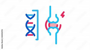 dna blood joint pain Icon Animation. color dna blood joint pain animated icon on white background