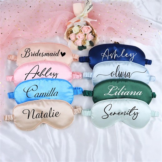 Sleepover Party Eye Masks, Sleep Mask, Custom Name Satin Eye Mask, Bachelorette Party Gift, Bridesmaid Proposal Gift, Birthday Gift for Her - Etsy