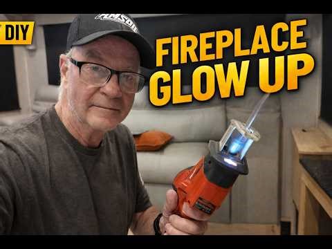 RV Fireplace Makeover That Completely Transforms Your Interior (Easy DIY!) Bonus glass mounting fix!