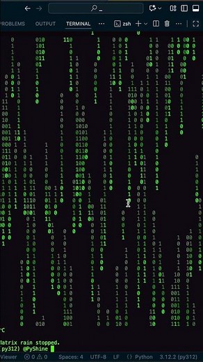 Python Beginners - Matrix Rain in Python #short #coding #programming #pythonprogramming