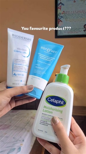 my top 3 moisturizer for dry to normal skin types #moisturizer #dryskin #youtubeshorts #skincare