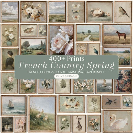 400+ French Country Spring Prints - Vintage English Countryside Cottage Gallery Wall, Grandmillenial Easter Florals - Etsy