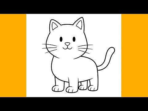 Wie man eine süße Katze zeichnet – Einfaches Zeichnen für Kinder - Kinderleicht Zeichnen