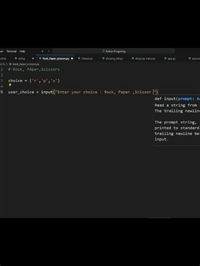 Rock, Paper, Scissors ✂️#python #coding #viral