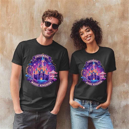 Magic Kingdom Matching Universal Studios 2026 Shirts, Couple Theme Park Tees, Magic Castle Vacation Clothing, Whimsical Couple Gift - Etsy