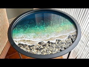 Golden Resin Beach Table: Resin Art Tutorial