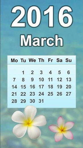 March 2016 Calendar
