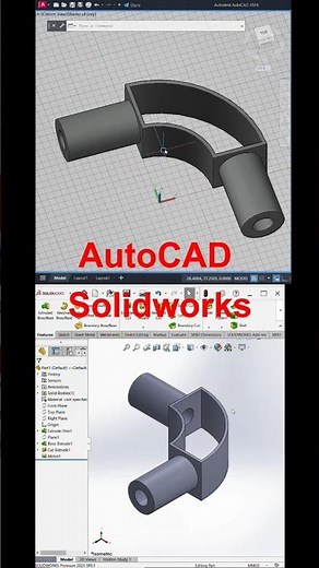 AutoCAD & Solidworks Comparison #autocad #solidworks