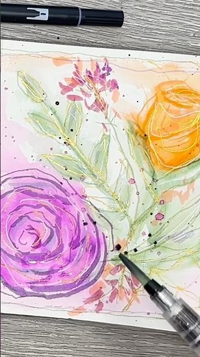 Intuitive Watercolor Painting with Tombow Markers #mindfuljournaling #watercolorpainting #floraart