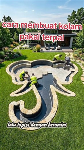 cara membuat kolam sederhana dengan terpal #koi #ikankoi #kolamikan #kolam #ikanhias #ikan