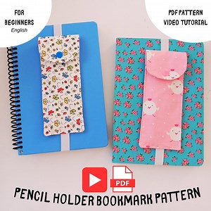 Pencil Holder Bookmark With Flap Sewing Pattern – Beginner-video Tutorial - Friendly Pen Pocket (PDF Pattern) - Etsy