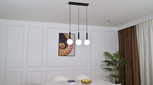Modern Black Pendant Lights Kitchen Island Mid Century with Globe Pendant Light Milk White Glass Pendant Lighting for Living Room Bedroom Entryway (3 Lights)