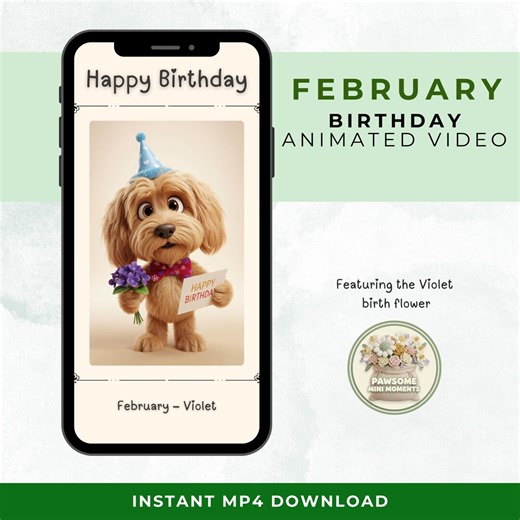 February Birthday Animated Video | Birth Flower Violets (MP4 Download) - Etsy UK