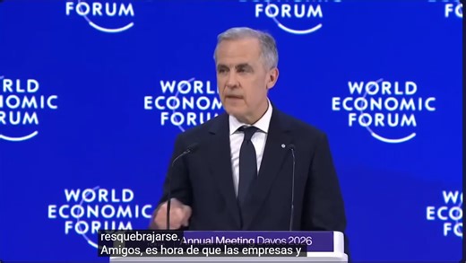 Aquí el discurso completo del primer ministro de Canadá, Mark Carney, en Davos. Un discurso potente, una crítica fuerte y poco común en la diplomacia, en la que se reconoce que el orden mundial que conocimos ha muerto y qué podemos hacer frente a ello. Vale la pena escucharlo con atención una vez más. | Hernan Gomez Bruera